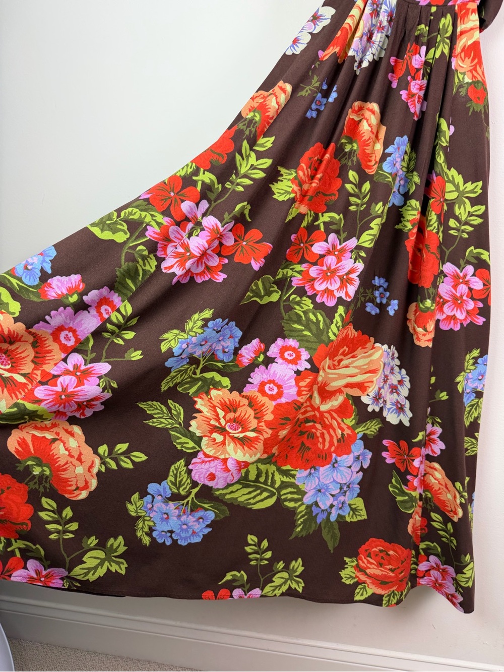 Anthropologie The Piper Bandeau Maxi Dress in Chocolate Brown Floral Size M - Picture 9 of 16